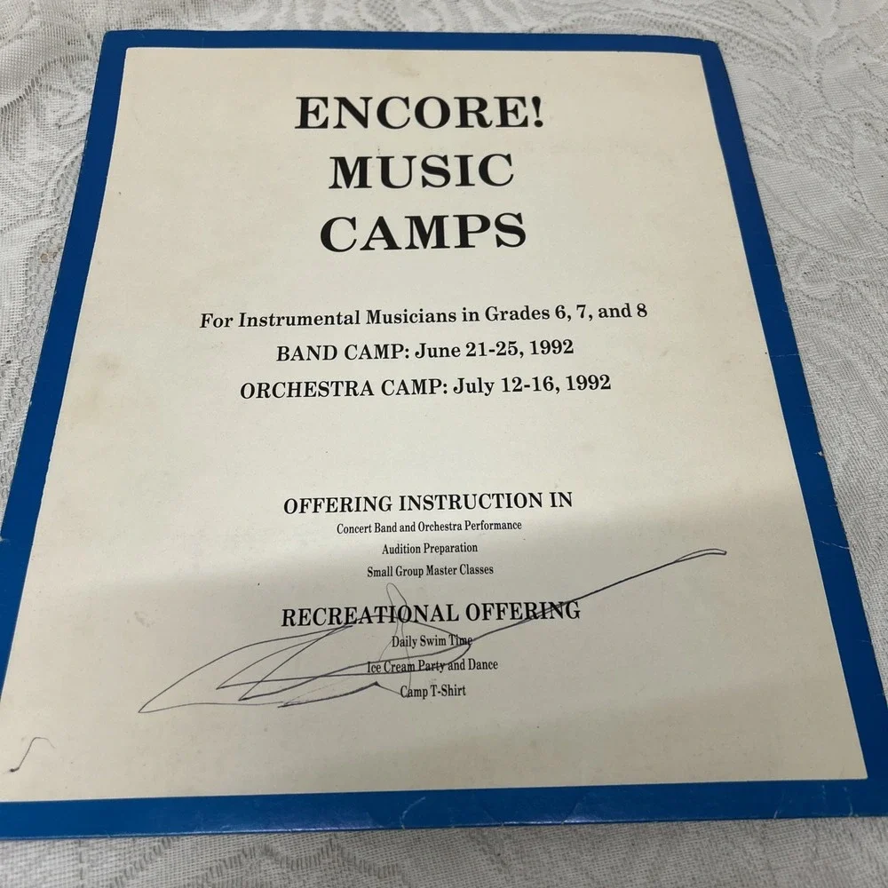 Vintage Trombone Folders, UGA Music Camp, Army Music Sheet‎ Music, 1992 Music